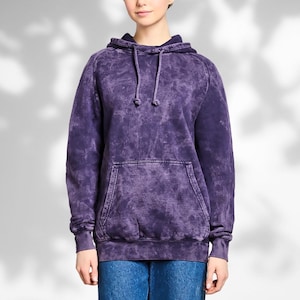 Vintage Acid Wash Cloud Purple Raglan Hoodie, Hoodies for Women, Mineral Wash Pullover Hoodie, Tie Dye, DIY, Gift for Him, Birthday Gifts image 4
