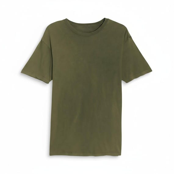 ヴィンテージ風アシッドウォッシュオリーブグリーンTシャツ
