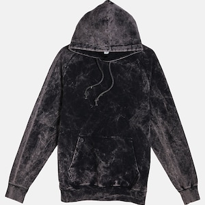 Vintage Cloud Black Raglan Hooded Sweatshirt, Mineral Wash Hoodie, Acid Wash Hoodie, Distressed Hoodie, College Sweatshirt Cute, Casual Wear image 9