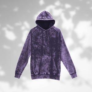 Vintage Acid Wash Cloud Purple Raglan Hoodie, Hoodies for Women, Mineral Wash Pullover Hoodie, Tie Dye, DIY, Gift for Him, Birthday Gifts image 7