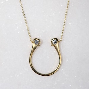 Lucky Nail Horseshoe Necklace - 14K Gold Vermiel