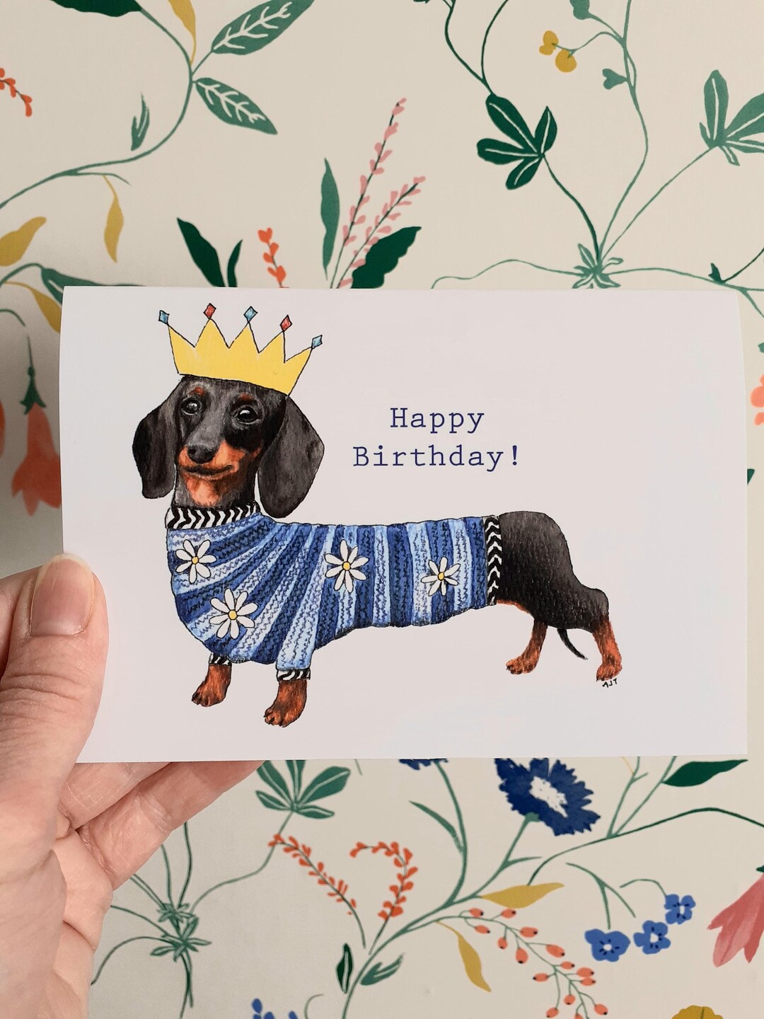 Dachshund Sausage Dog Illustration Birthday Card A6 - Etsy
