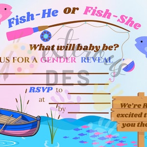 Fish Gender Reveal Party Invitation