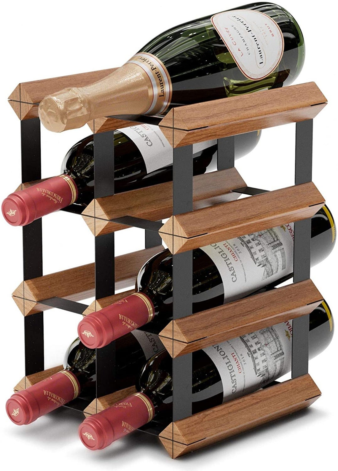 Countertop Wine Rack 6 Bottle Wine Holder w/ 2 Extra Slots Etsy