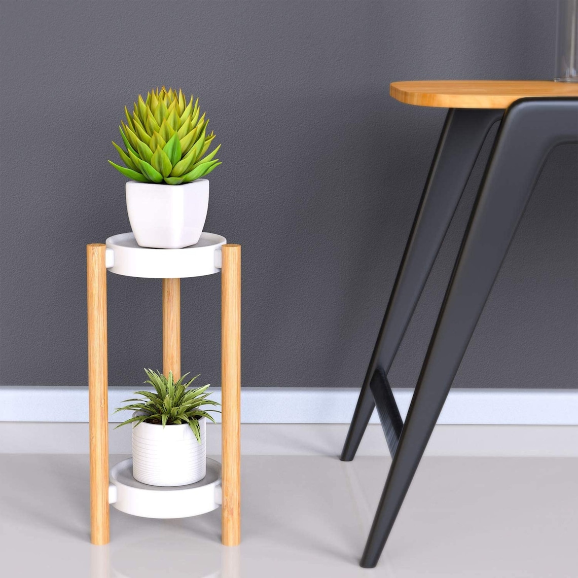 2 Tier Tall Corner Plant Stand Holder / Plant Display Rack for Etsy