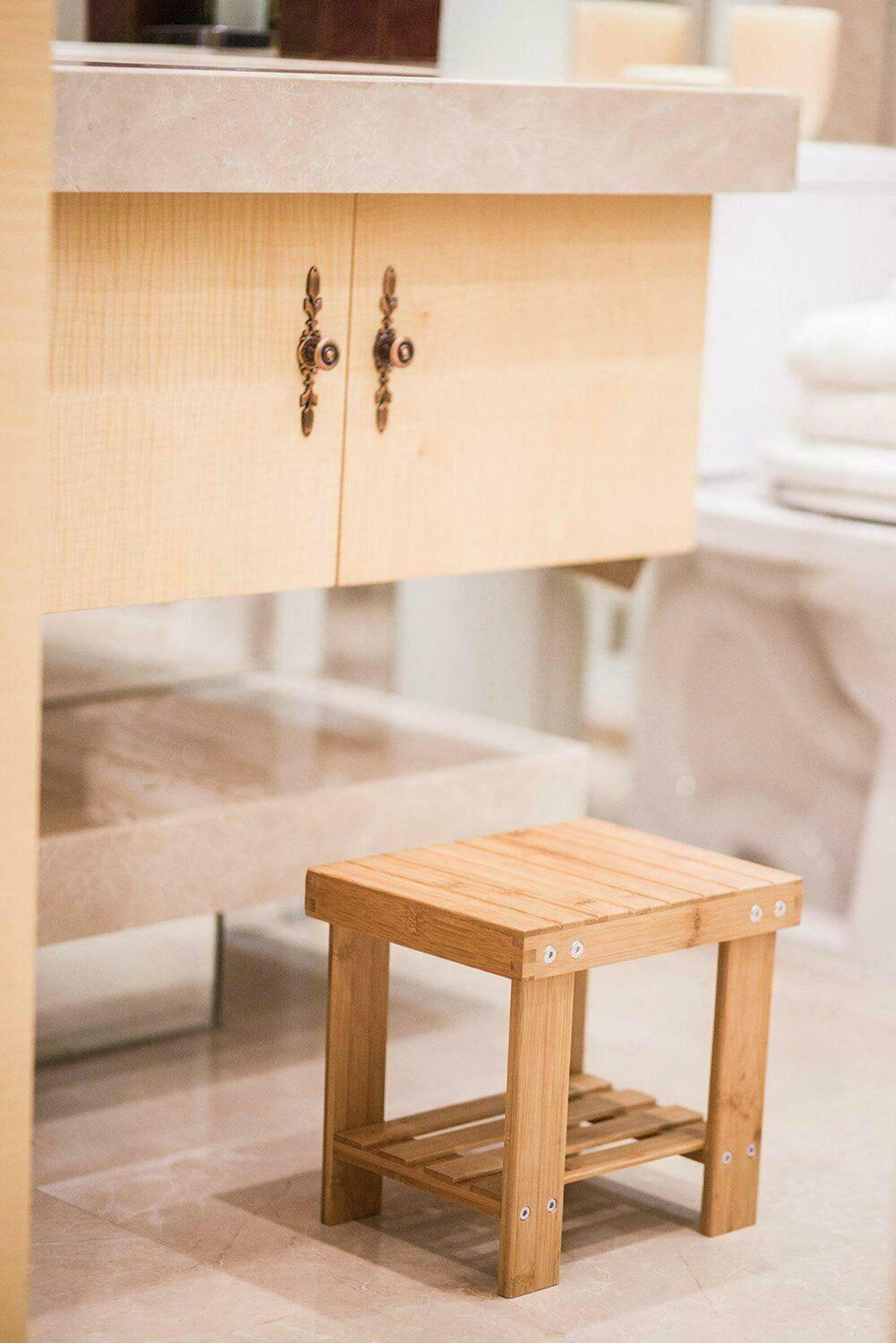 Niños Banco Bambú Baño taburete sala de pie descansa taburete | Etsy