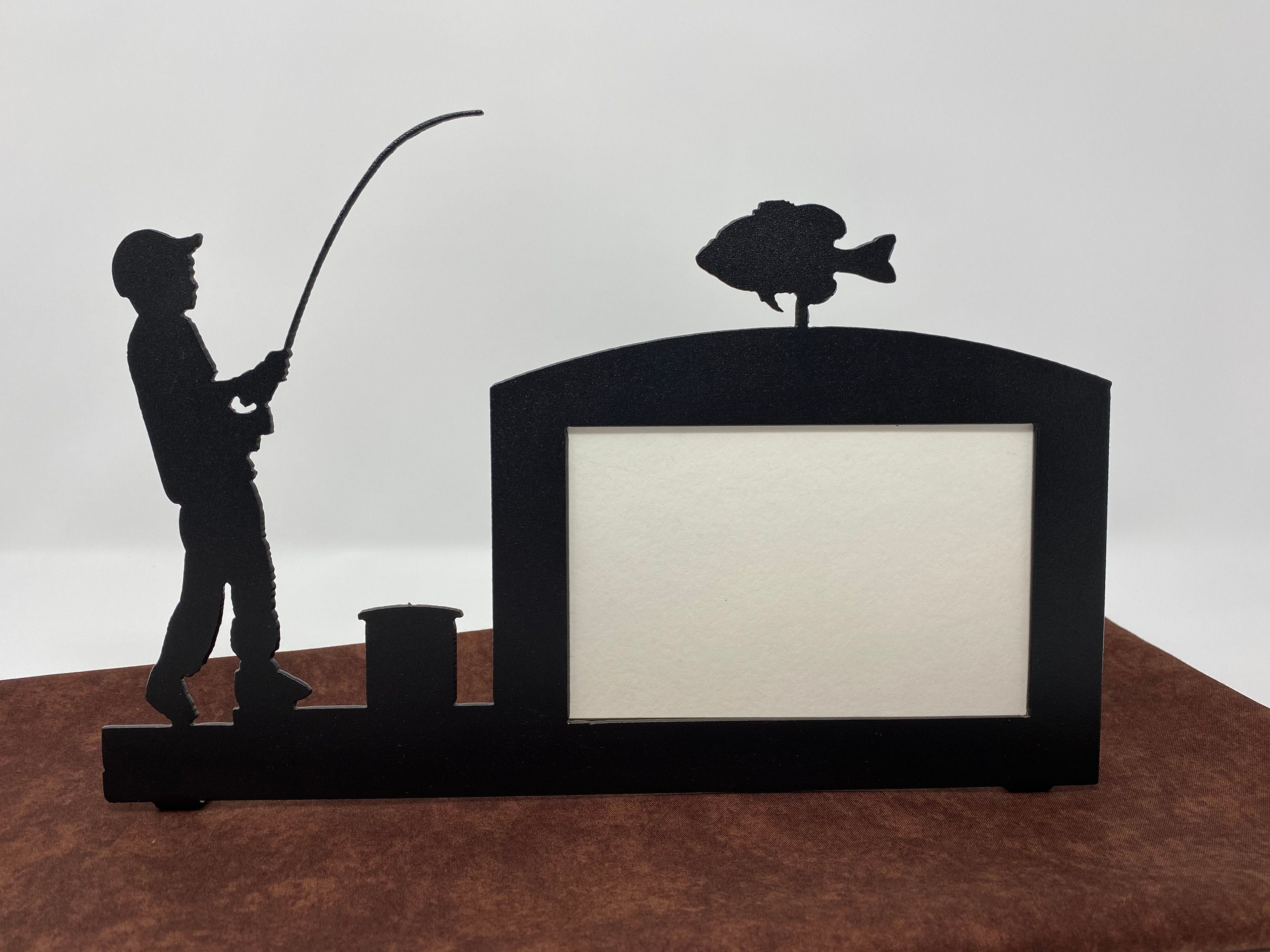 Fishing Boy Picture Frame, Fishing Picture Frame, Metal 4 X 6 Frame