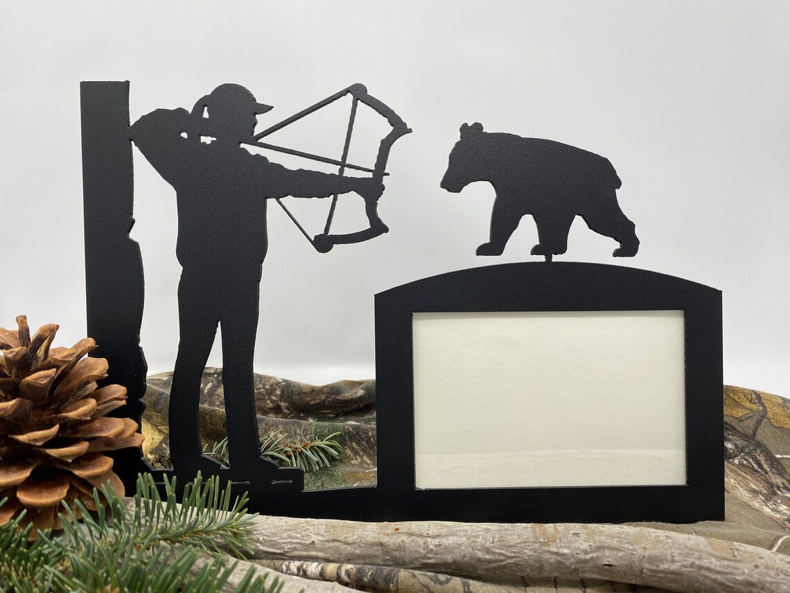 Bear Hunting Picture Frame Metal Hunting Frame Bear Bow - Etsy