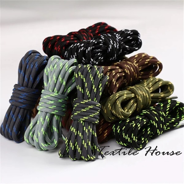 Shoe Laces Round Shoelaces - Perfect for Hiking Work Walking Treks - Strong Quality Laces - For Boots Trainers Adults & Kids