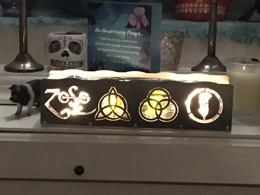 Led Zeppelin Sybmols Tea Light Candle Holder Etsy