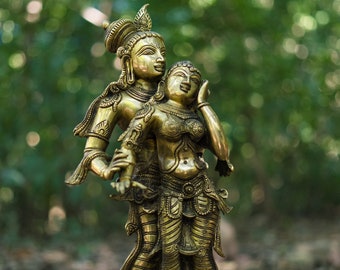 Radha Krishna statue | 30 inches | Brass Krishna Radha Idol , Sculpture, Radha Krishna figurine