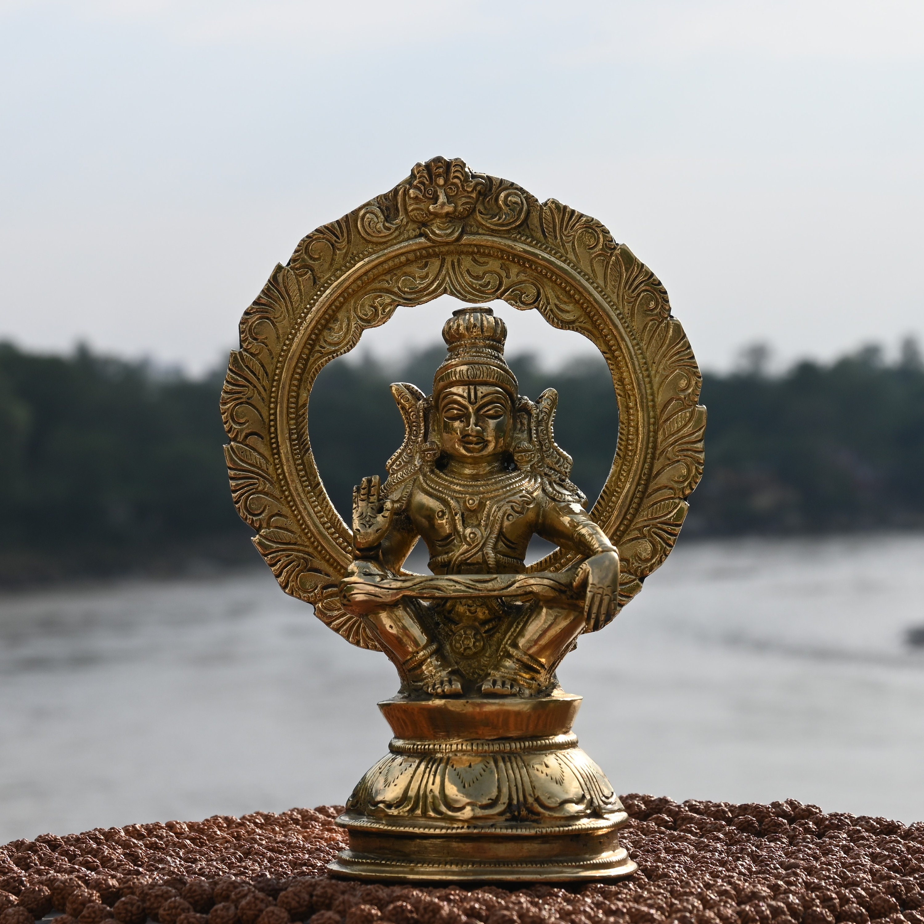 Lord Ayyappa statue 8 inches 20cm Ayyappan brass sculpture Etsy