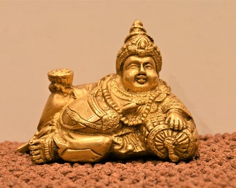 Resting Kuber Statue | Kubera brass Figurine  | God of wealth figure