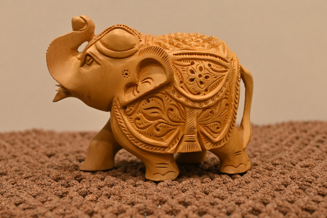 Wooden Elephant Statue handcrafted Home Decor Handmade - Etsy