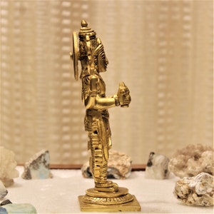 Lord Dhanvantri statue 8 inches brass statue hindu god medicine god god of ayurveda blessing sculpture medicinal guru image 3