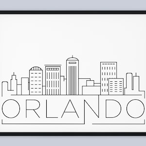 Orlando Skyline Print, Florida Printable, Orlando Poster, Orlando City Print, Orlando Landmark Decor, Minimalist Art, INSTANT DOWNLOAD