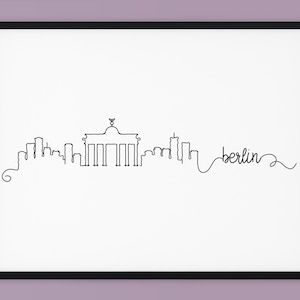 Berlin Skyline Print, Germany Printable Decor, Berlin Pen Line Print, Deutschland Wall Art, Silhouette Landmark Poster, INSTANT DOWNLOAD