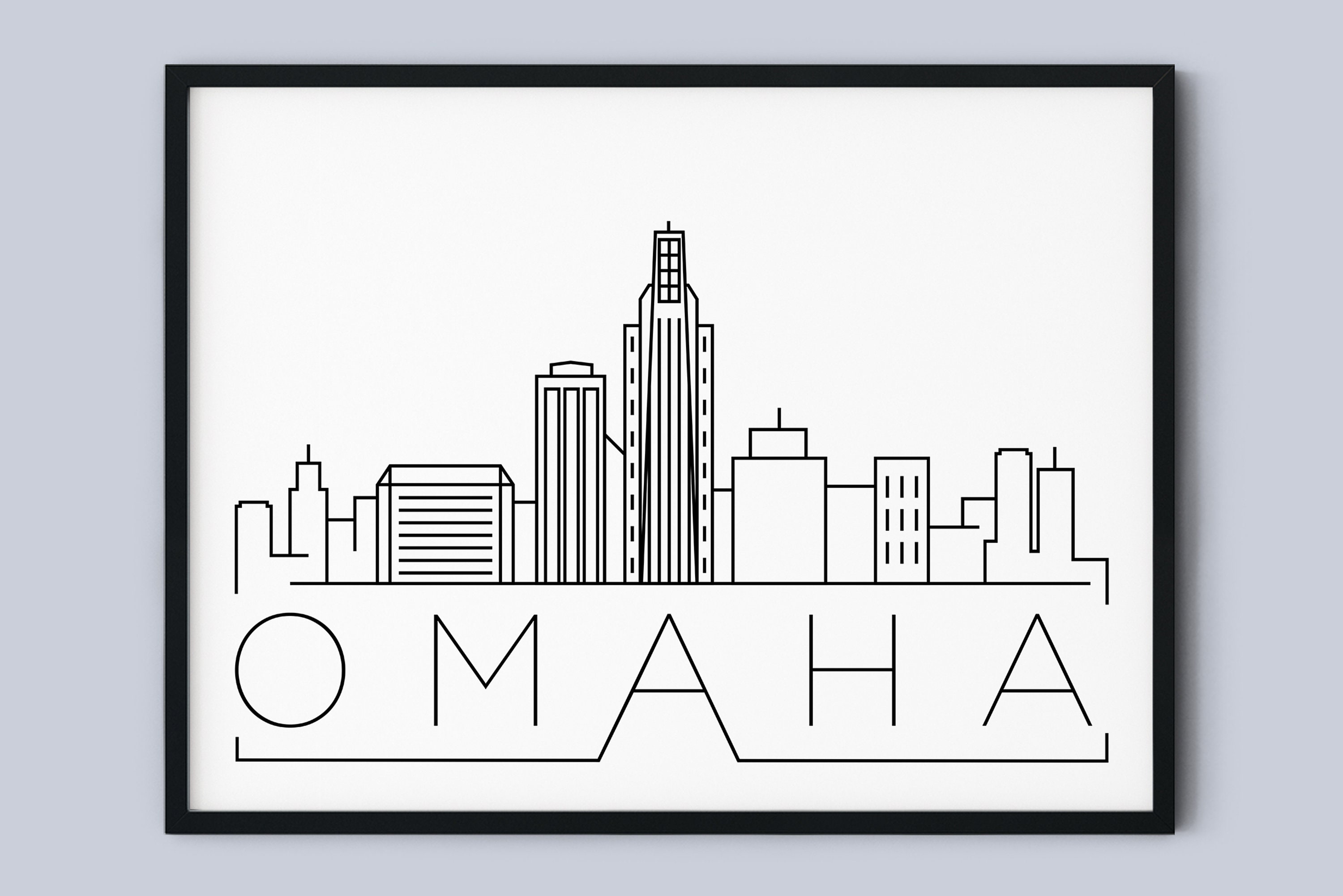 Ameritrade Stadium At Night Black & White Wall Art. Omaha Black And