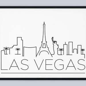 Las Vegas Skyline Druck, Nevada druckbare, Las Vegas Poster, Las Vegas Druck, Las Vegas Wahrzeichen Dekor, minimalistische Kunst, INSTANT DOWNLOAD