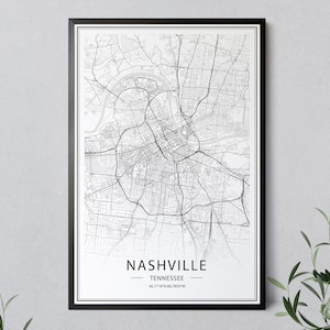 Nashville Map Print, Tennessee Map Poster, Nashville Street Map, Printable Wall Art, US Maps, Nashville Map Prints, INSTANT DOWNLOAD