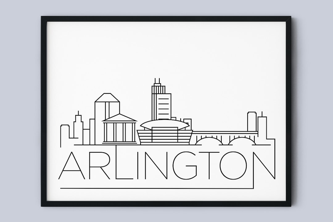 Arlington Skyline Print, Arlington Black White Wall Art, Texas ...