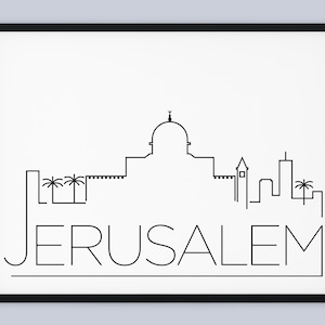 Jerusalem Skyline Print, Palestine Printable, Jerusalem Landmark Poster, Jerusalem City Print, Jerusalem Print Art, INSTANT DOWNLOAD