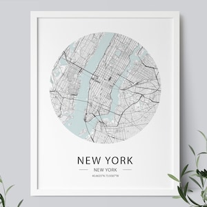 New York Karte Drucken, New York Poster, New York City Karte, Manhattan Karte Drucken, druckbare Kunst, NYC Druck, Manhattan Poster, INSTANT DOWNLOAD