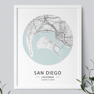 San Diego Map Print, California Map Poster, San Diego Street Map, California Wall Art, US Maps, Printable Decor, INSTANT DOWNLOAD
