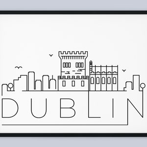 Dublin Skyline Print, Ireland Printable, Dublin Poster, Dublin City Print, Dublin Print Art, Ireland Travel Decor, INSTANT DOWNLOAD