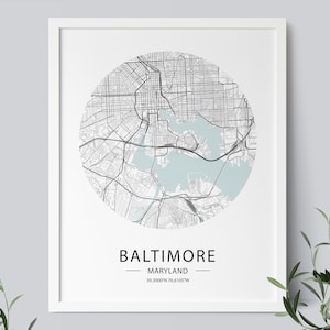 Baltimore Map Print, Baltimore Map Poster, Baltimore Street Map, Map of Baltimore , Baltimore Print, Maryland Modern Map, INSTANT DOWNLOAD