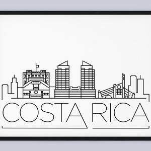 Costa Rica Skyline Print, San Jose Printable, Costa Rica Poster, San Jose City Print, Costa Rica Print Art, Travel Decor, INSTANT DOWNLOAD