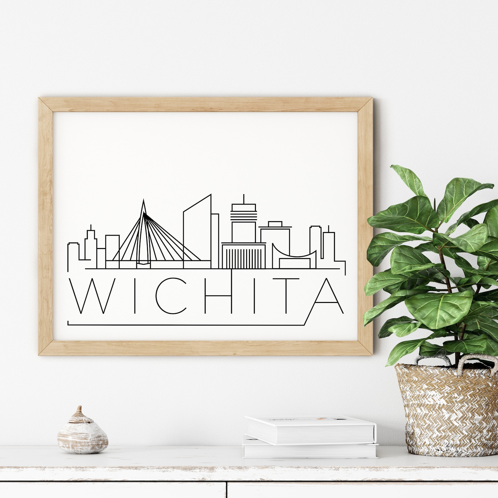 Wichita Skyline Print Kansas Printable Wichita Poster Etsy