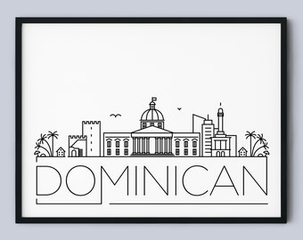 Dominican Skyline Print, Dominican Printable, Dominican Poster, Santo Domingo City Print, Dominican Print Art, Travel Decor,INSTANT DOWNLOAD