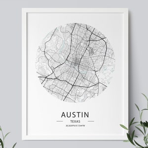 Austin Map Print, Austin Map Poster, Austin Street Map, Map of Austin, Austin Print, Modern Map, Texas Printable Decor, INSTANT DOWNLOAD
