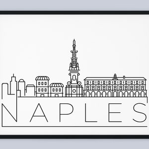 Naples Skyline Print, Naples Printable, Naples Landmark Poster, Naples City Print, Italy Print Art, Italy Travel Decor, INSTANT DOWNLOAD