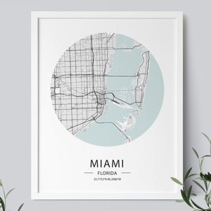 Miami Map Print, Florida Map Poster, Miami Street Map, Printable Decor, Florida Wall Art, US Maps, Miami Map Prints, INSTANT DOWNLOAD