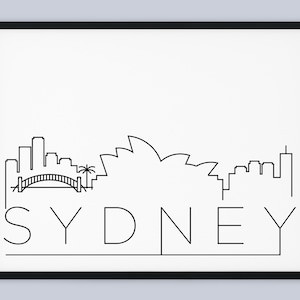 Sydney Skyline Print, New South Wales Print, Sydney Poster, Sydney City Print, Sydney Print Art, Australia Travel Decor, INSTANT DOWNLOAD
