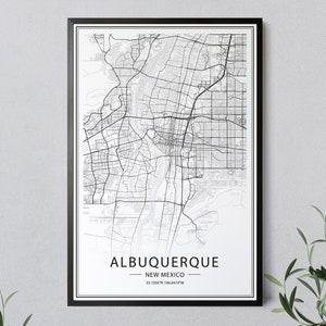 Albuquerque City Map Print, New Mexico Map Print, Albuquerque Street Map, New Mexico Wall Art, Albuquerque Map Prints, INSTANT DOWNLOAD