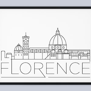 Florence Skyline Print, Florence Printable, Tuscany Poster, Florence City Print, Tuscany Print Art, Italy Travel Decor, INSTANT DOWNLOAD