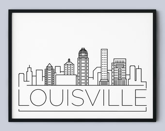 Louisville Skyline Print, Kentucky Printable, Louisville Poster, Louisville City Print, Louisville Decor, Minimalist Art, INSTANT DOWNLOAD