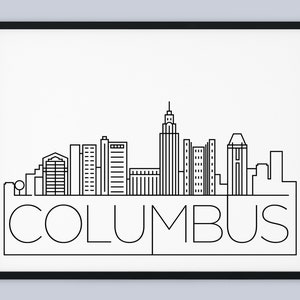 Columbus Skyline Print, Ohio Printable Art, Columbus Poster, Columbus Print, Columbus Landmark Poster, Minimalist Art, INSTANT DOWNLOAD