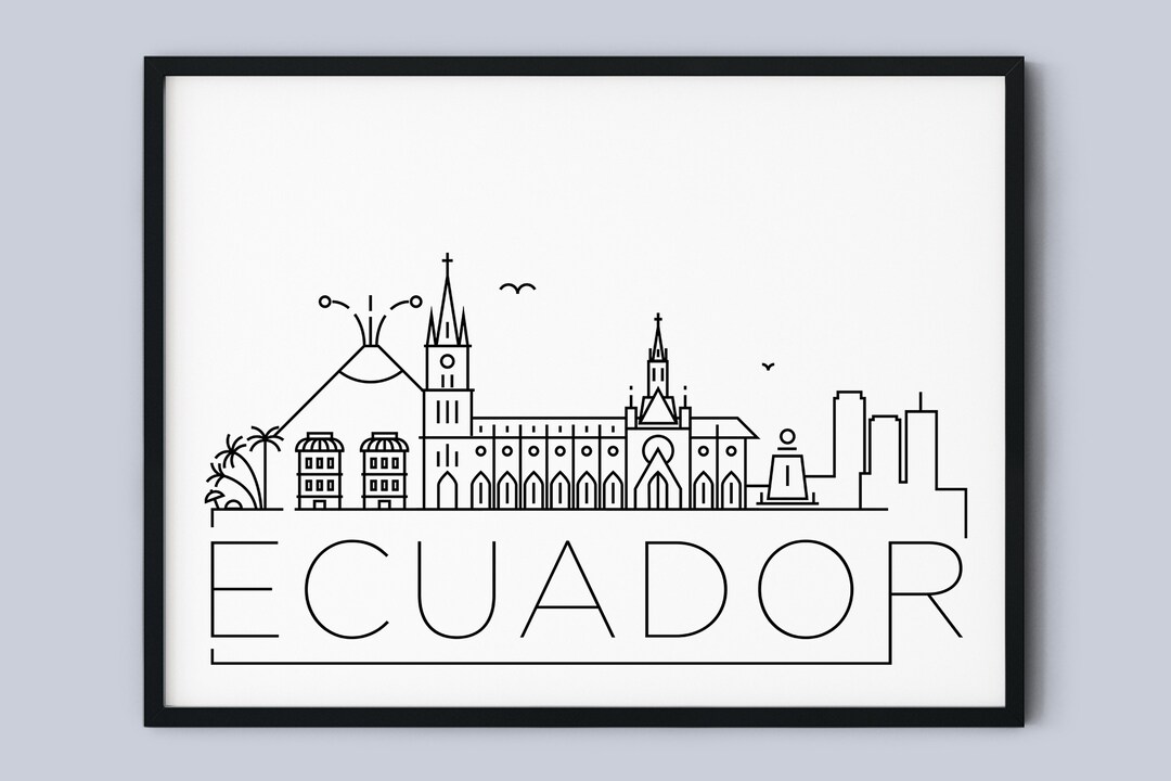 Ecuador Skyline Print, Ecuador Printable, Ecuador Poster, Quito City ...