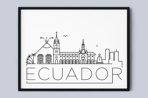 Ecuador Skyline Print Ecuador Printable Ecuador Poster - Etsy