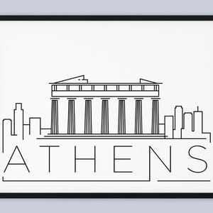 Athens Skyline Print, Greece Printable, Athens Poster, Athens City Print, Acropolis Print Art, INSTANT DOWNLOAD