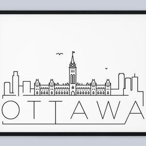 Ottawa Skyline Print, Ontario Printable, Ottawa Poster, Ottawa City Print, Ottawa Landmark Decor, Canada Minimalist Art, INSTANT DOWNLOAD
