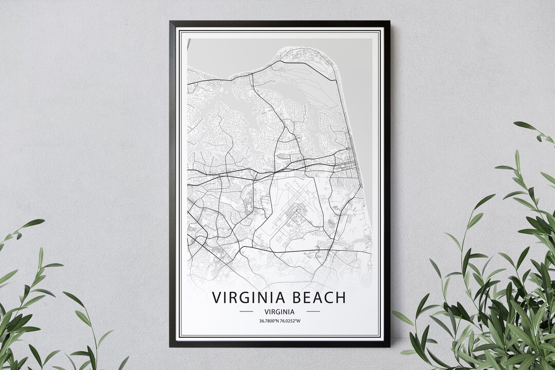 Virginia Beach Map Print, Virginia Map Poster, Virginia Beach Street