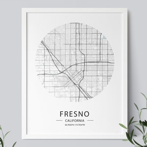 Fresno Map Print, Fresno Map Poster, Fresno Street Map, Map of Fresno, Fresno California, Fresno Print, INSTANT DOWNLOAD