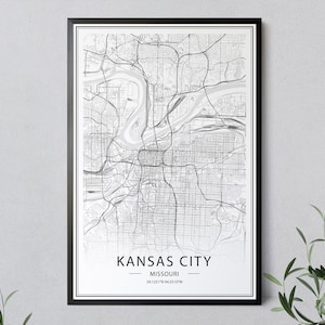 Kansas City Map Print, Missouri Map Poster, Kansas City Street Map, Missouri Wall Art, US Maps, Kansas City Printable, INSTANT DOWNLOAD