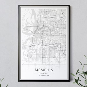 Memphis Map Print, Tennessee Map Print Poster, Memphis Street Map,  Printable Wall Art, US Maps, Memphis Map Prints, INSTANT DOWNLOAD