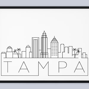 Tampa Skyline Print, Florida Printable, Tampa Poster, Tampa City Print, Tampa Print Art, INSTANT DOWNLOAD